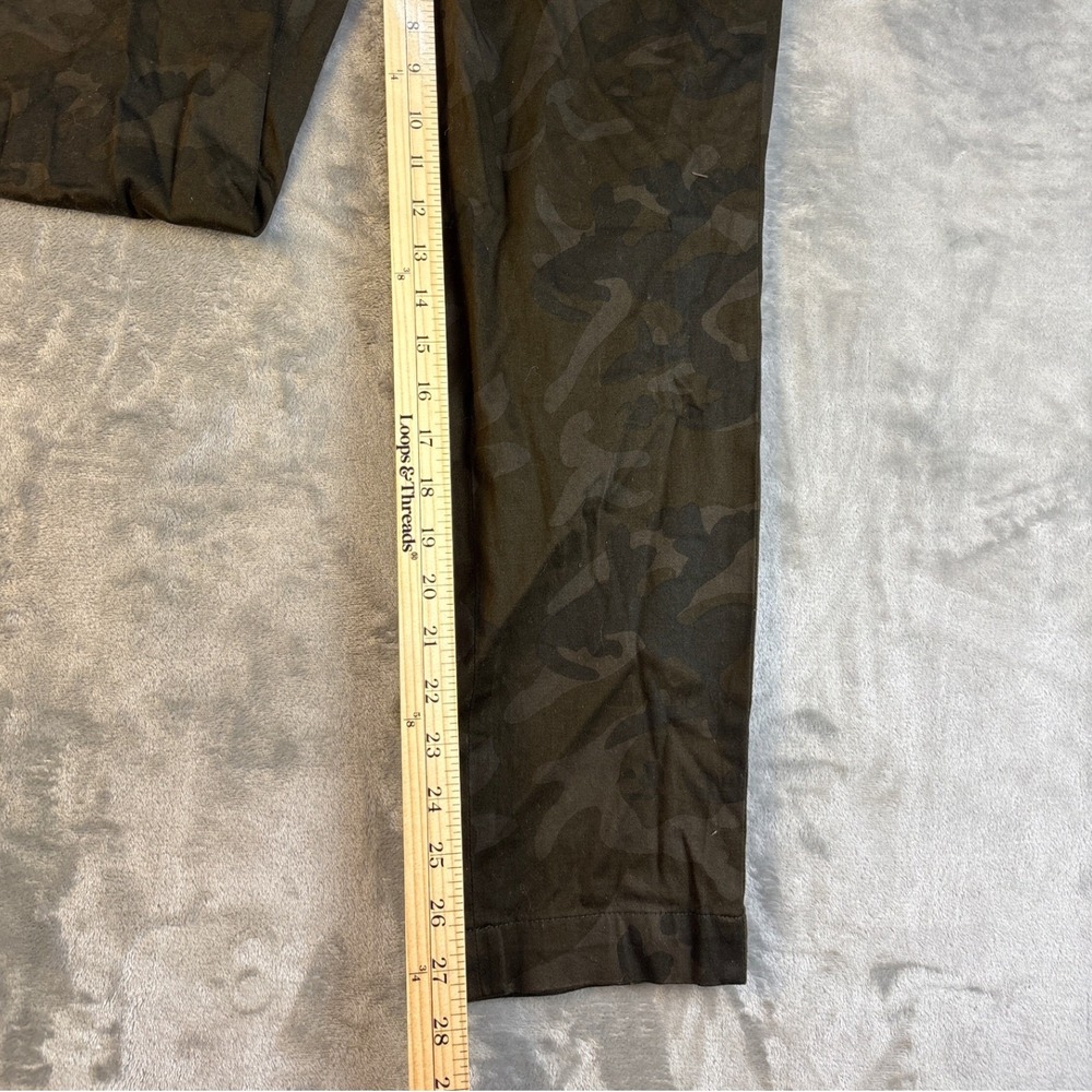 Calvin Klein Womens Camo Ankle Pants Size 12 Dark Olive Green Utility Trousers - Picture 4 of 7